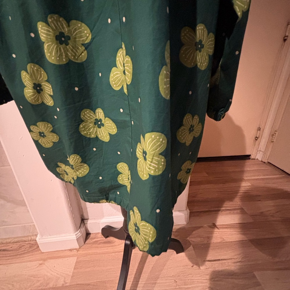 Gudrun Sjoden Green Floral Parka like new worn once sz large- a rare find! - Picture 15 of 15